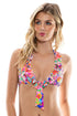 Luli Fama Water Blossoms Ruffle Halter Top